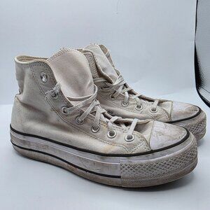Converse Chuck Taylor All Star Platform High Womens Size 7.5 White Sneaker Shoes